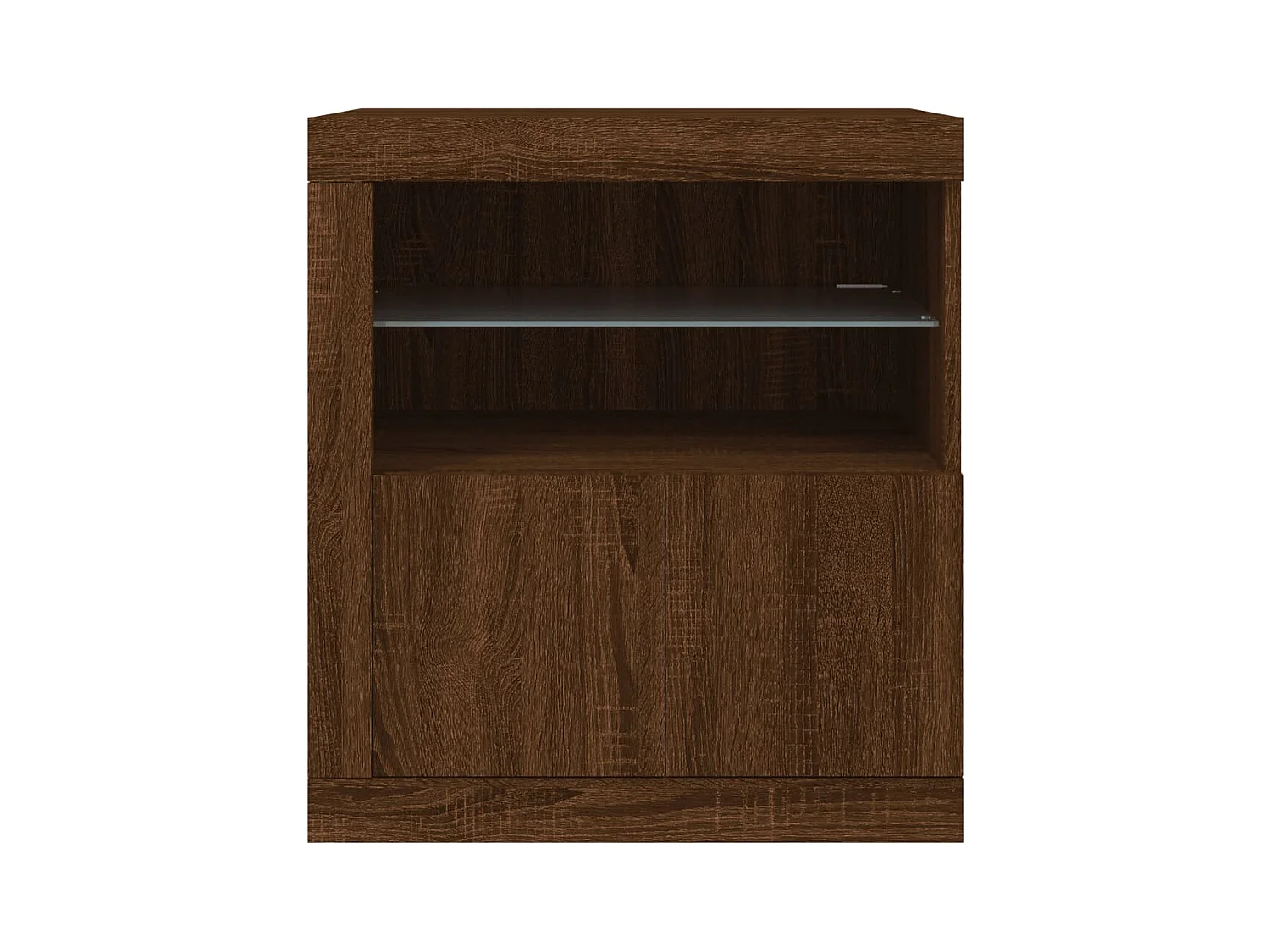 Aparador cômoda armário armário organizador cozinha sala sala com luzes LED 60,5 x 37 x 67 cm marrom 02_0029927