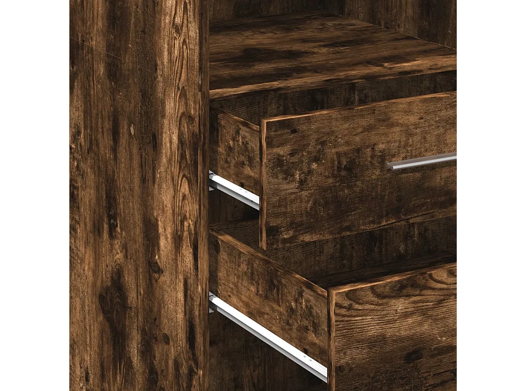 Aparador buffet cómoda mueble mueble de almacenamiento organizador cocina salón salón alto 45 x 42,5 x 124 cm madera contrachapada marrón 02_0033361