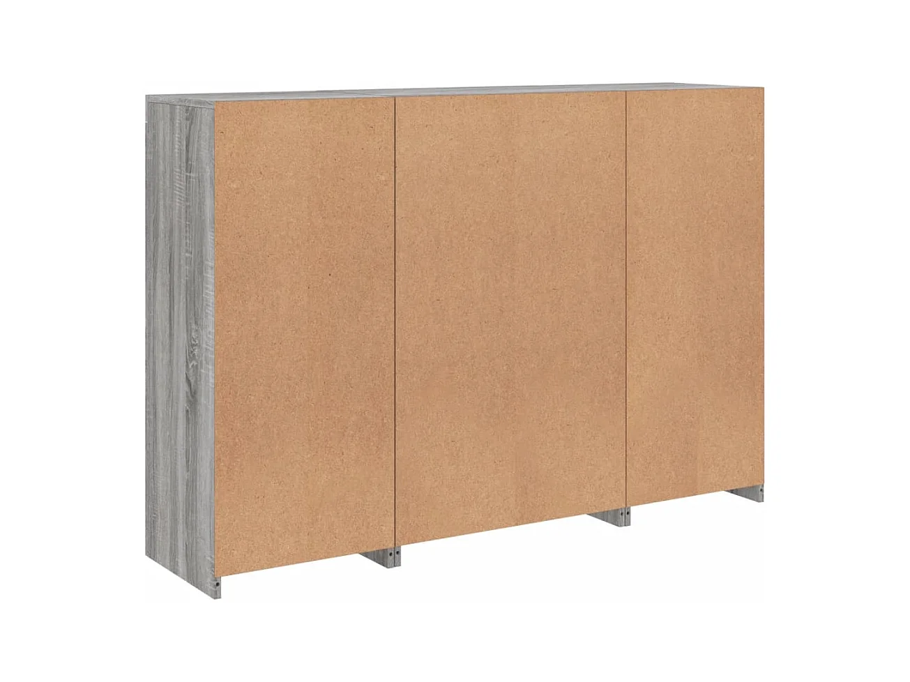 Credenza Credenza Comò Mobile contenitore Organizer Cucina Soggiorno con luci a LED 3 pezzi Sonoma Engineered Wood Grigio 02_0037234