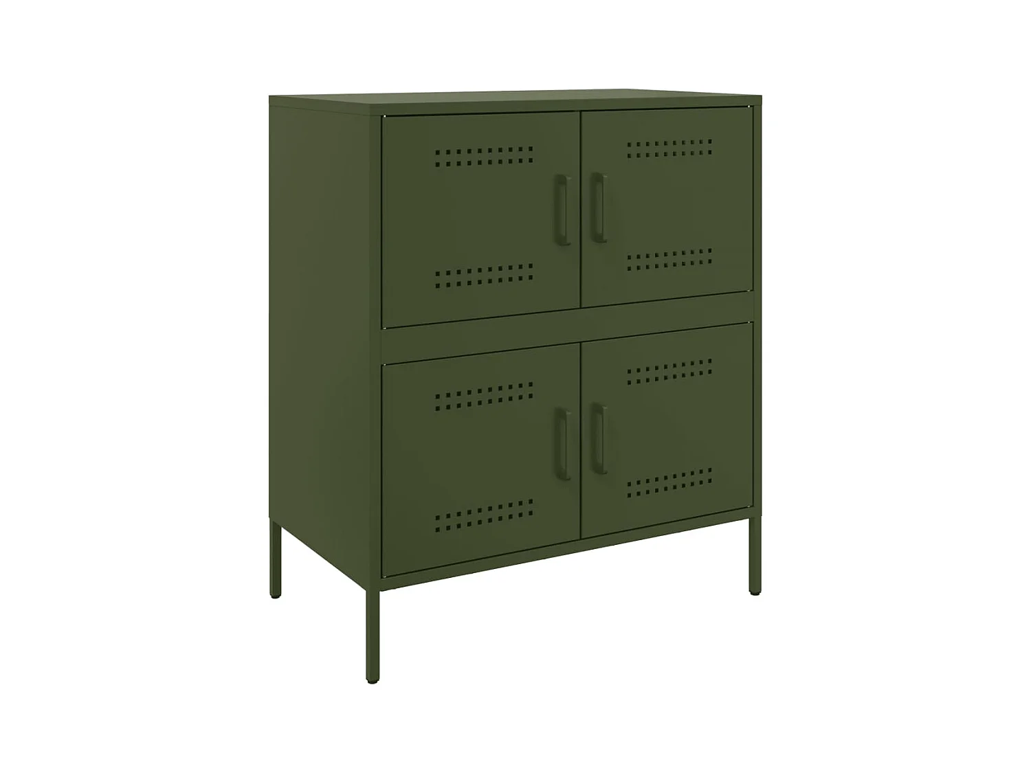 Credenza buffet cassettiera mobile contenitore organizer cucina soggiorno soggiorno oliva 68 x 39 x 79 cm verde acciaio 02_0036590