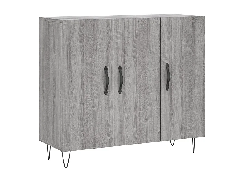 Aparador buffet cómoda armario unidad de almacenamiento organizador cocina salón salón Sonoma 90 x 34 x 80 cm madera contrachapada gris 02_0036554
