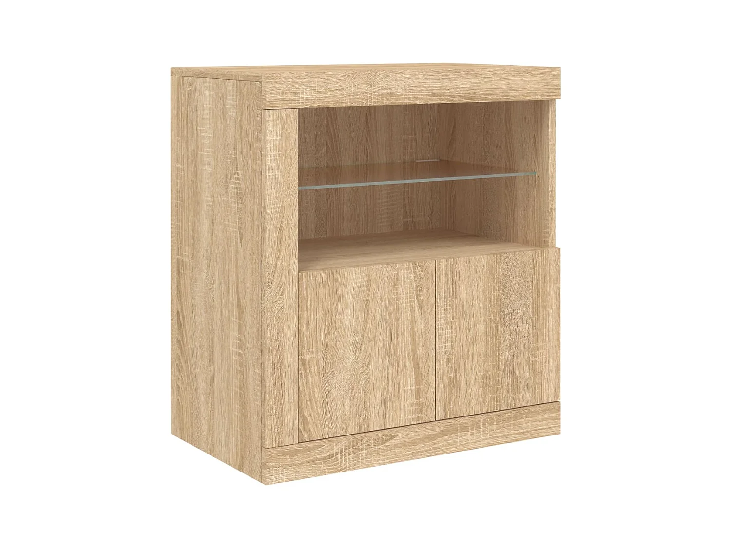 Buffet aparador cômoda armário organizador unidade cozinha sala sala com luzes LED sonoma 60,5 x 37 x 67 cm marrom 02_0029966