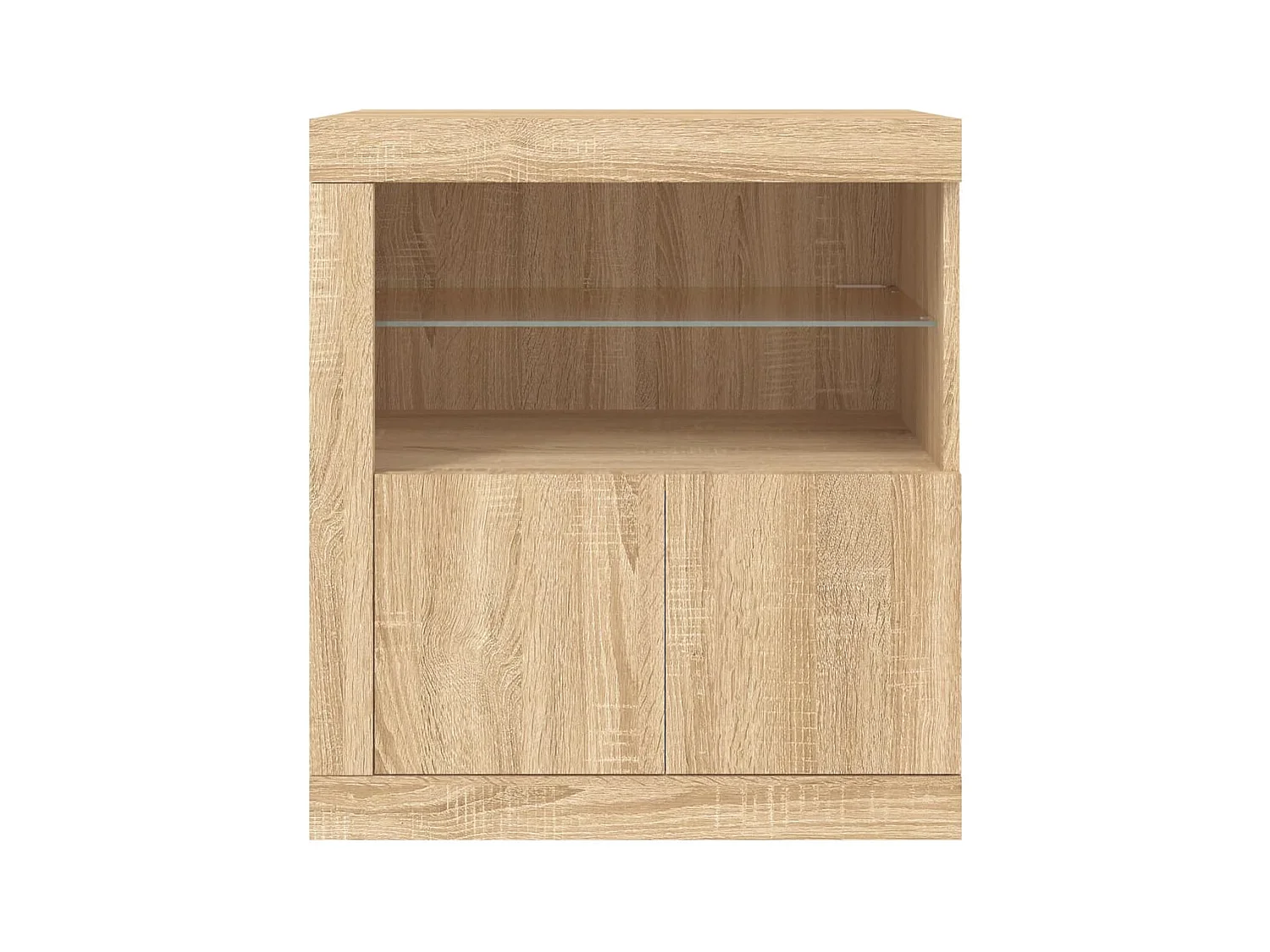Buffet aparador cômoda armário organizador unidade cozinha sala sala com luzes LED sonoma 60,5 x 37 x 67 cm marrom 02_0029966