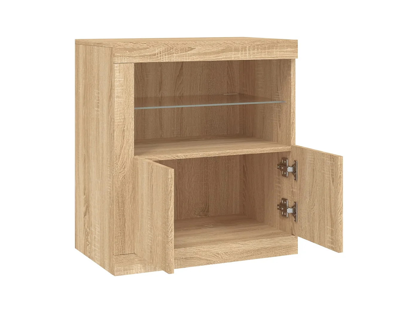Buffet aparador cômoda armário organizador unidade cozinha sala sala com luzes LED sonoma 60,5 x 37 x 67 cm marrom 02_0029966