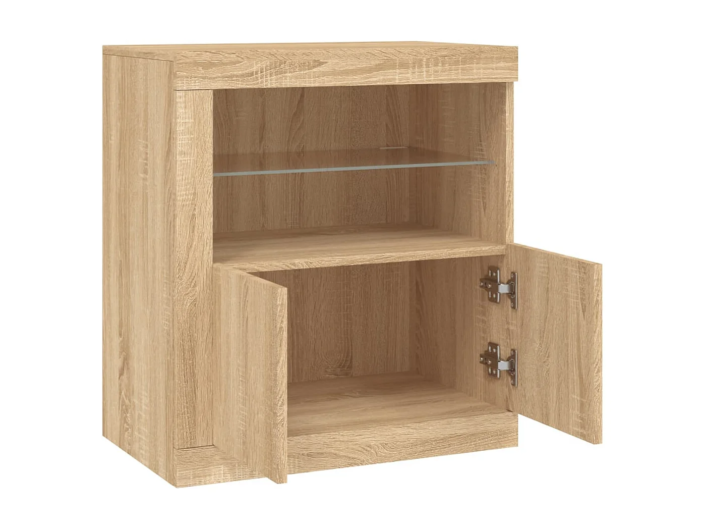 Credenza buffet cassettiera mobile contenitore organizer cucina soggiorno soggiorno con luci a LED sonoma 60,5 x 37 x 67 cm marrone 02_0029966