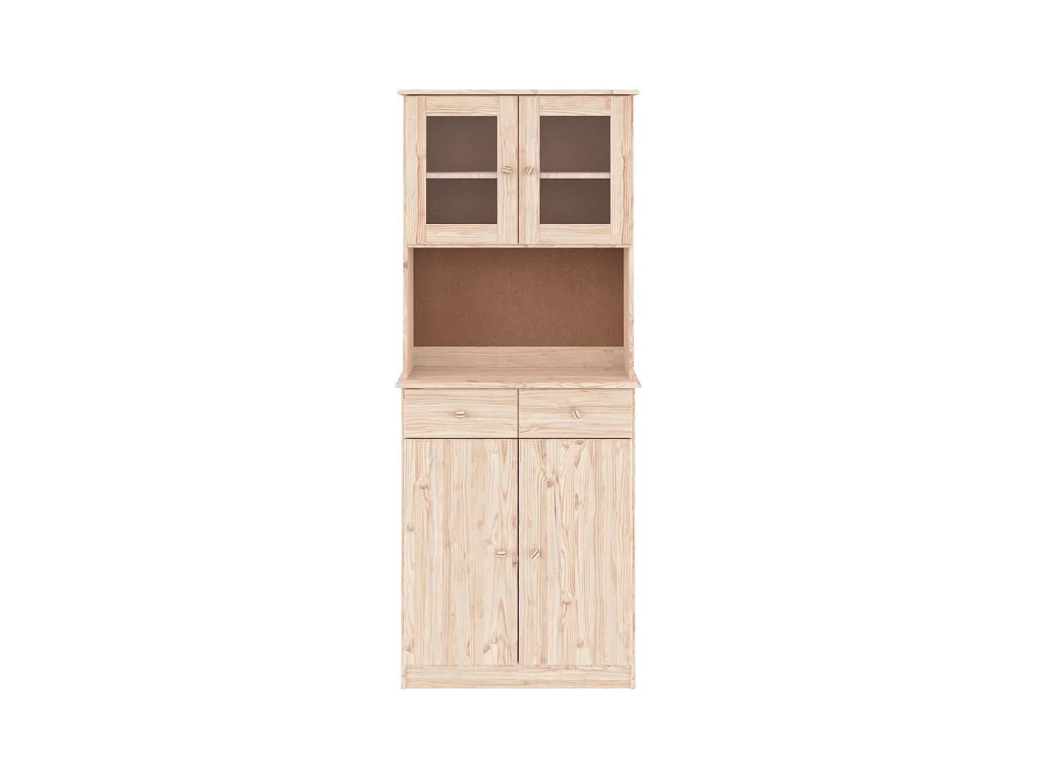 Credenza buffet cassettiera mobile contenitore organizer cucina soggiorno salotto ALTA 77 x 35 x 188 cm legno massello di pino marrone 02_0029675