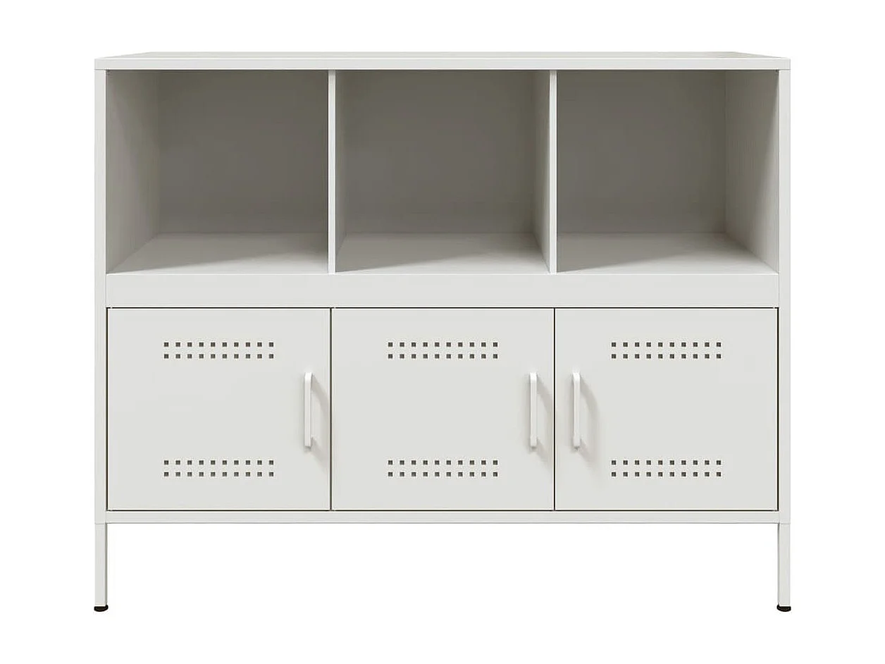 Aparador cómoda cómoda armario mueble organizador cocina salón salón 100,5 x 39 x 79 cm acero blanco 02_0030149
