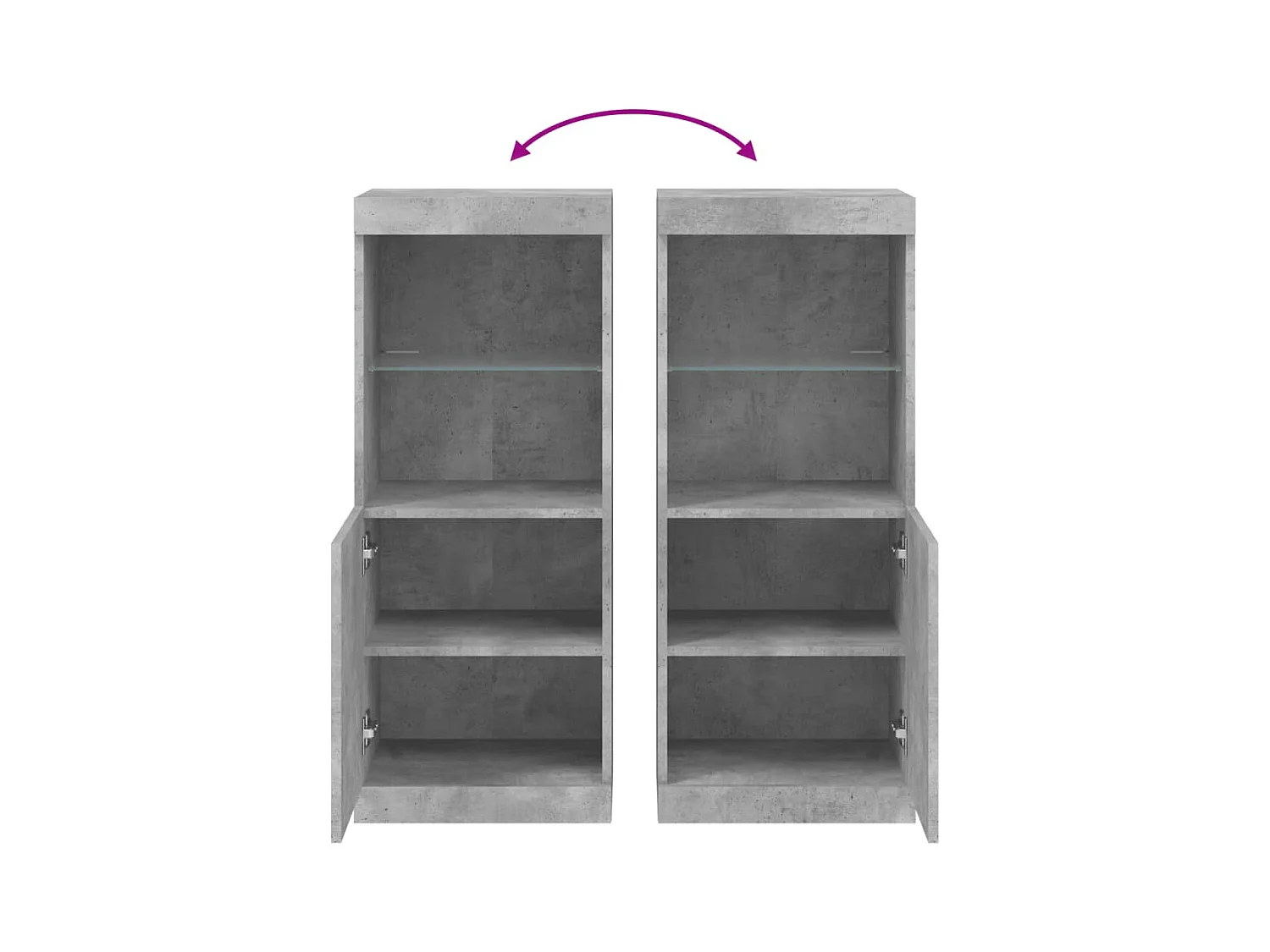 Credenza cassettiera cassettiera mobile contenitore organizer cucina soggiorno soggiorno con luci a LED 41 x 37 x 100 cm grigio 02_0029996