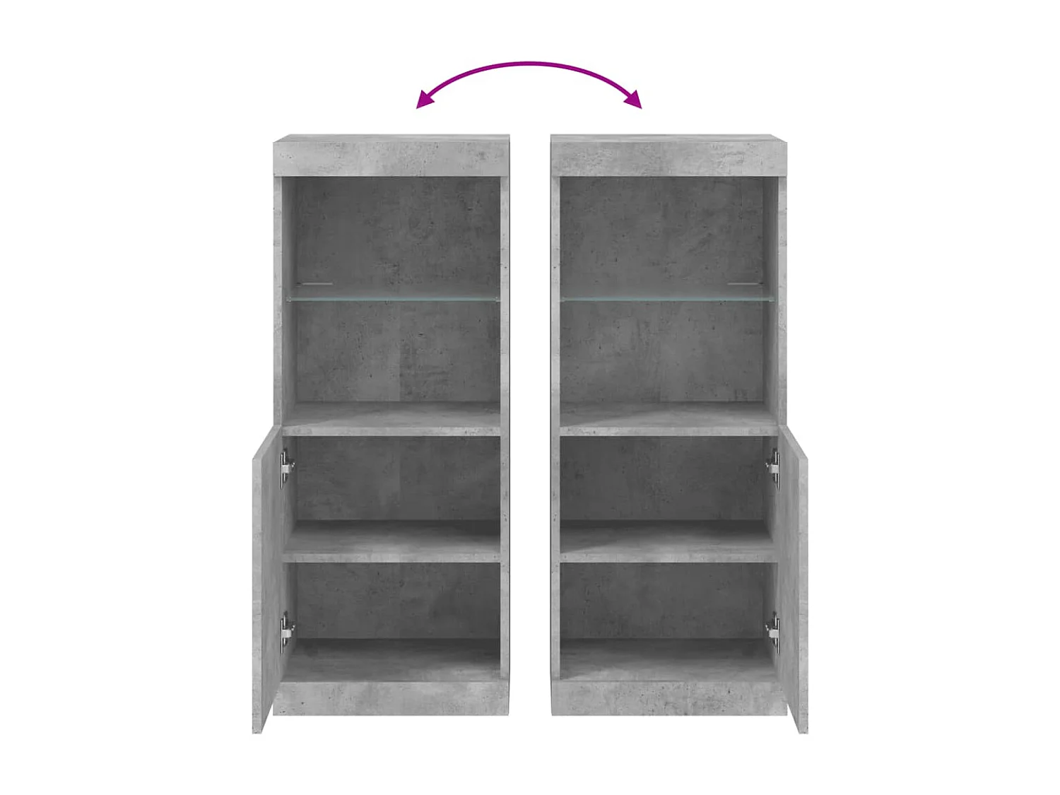 Credenza cassettiera cassettiera mobile contenitore organizer cucina soggiorno soggiorno con luci a LED 41 x 37 x 100 cm grigio 02_0029996