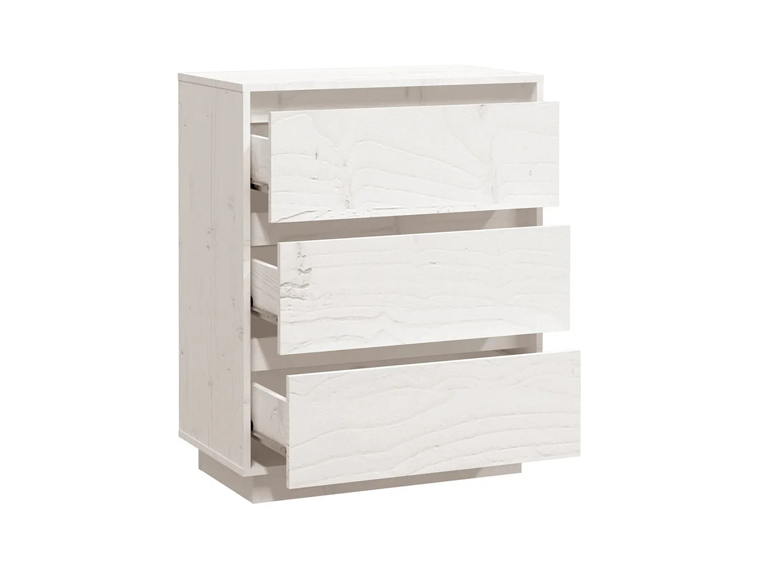 Credenza buffet cassettiera mobile contenitore organizer cucina soggiorno soggiorno 60 x 34 x 75 cm legno massello di pino bianco 02_0030349