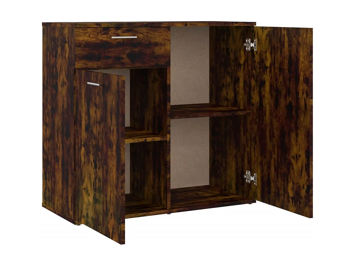 Buffet aparador cômoda armário unidade de armazenamento organizador cozinha sala sala 80 x 36 x 75 cm madeira trabalhada marrom 02_0031112