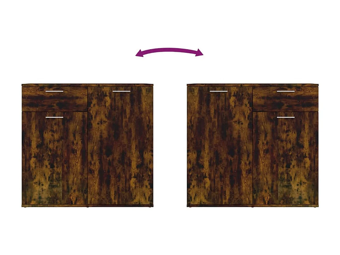 Buffet aparador cômoda armário unidade de armazenamento organizador cozinha sala sala 80 x 36 x 75 cm madeira trabalhada marrom 02_0031112