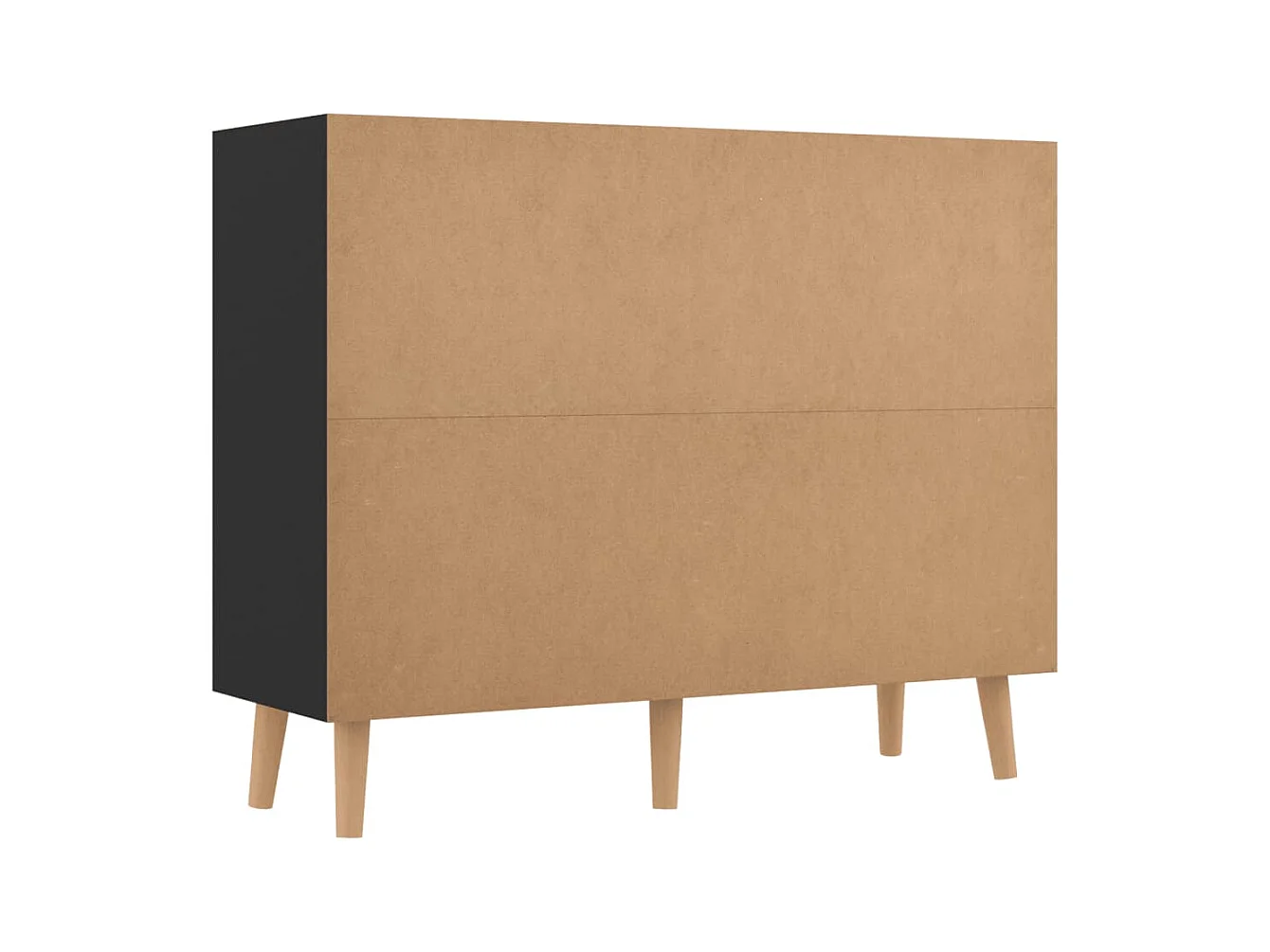 Credenza buffet cassettiera mobile contenitore organizer cucina soggiorno lucido 90 x 30 x 72 cm derivati ​​del legno nero 02_0036168