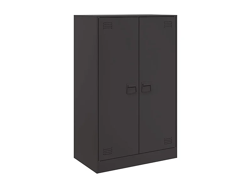 Credenza buffet cassettiera mobile contenitore organizer cucina soggiorno soggiorno 67 x 39 x 107 cm acciaio nero 02_0036011