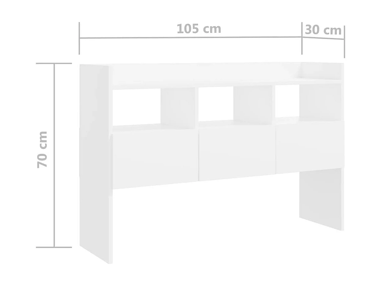 Credenza buffet cassettiera mobile contenitore organizer cucina soggiorno soggiorno 105 x 30 x 70 cm pannelli compositi bianco 02_0030191
