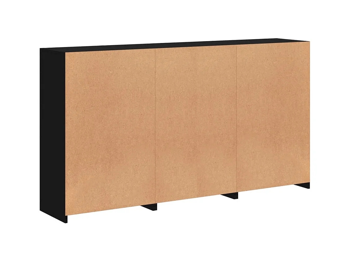 Credenza buffet cassettiera mobile contenitore organizer cucina soggiorno soggiorno con luci a LED 181,5 x 37 x 100 cm nero 02_0030024