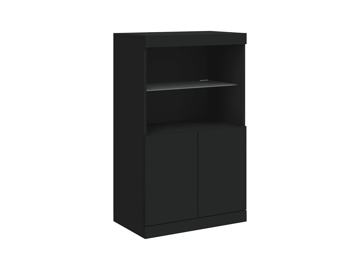 Credenza buffet cassettiera mobile contenitore organizer cucina soggiorno soggiorno con luci a LED 181,5 x 37 x 100 cm nero 02_0030024