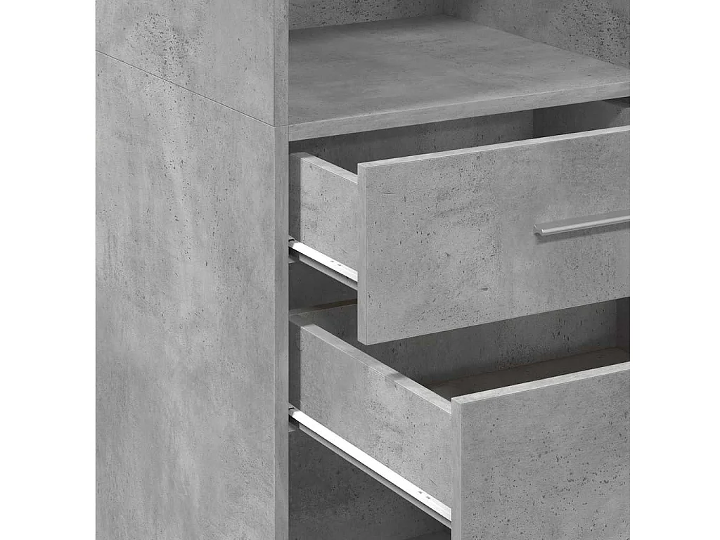 Credenza buffet cassettiera mobile contenitore organizer cucina soggiorno soggiorno alto 30 x 42,5 x 124 cm derivati ​​del legno grigio 02_0034235