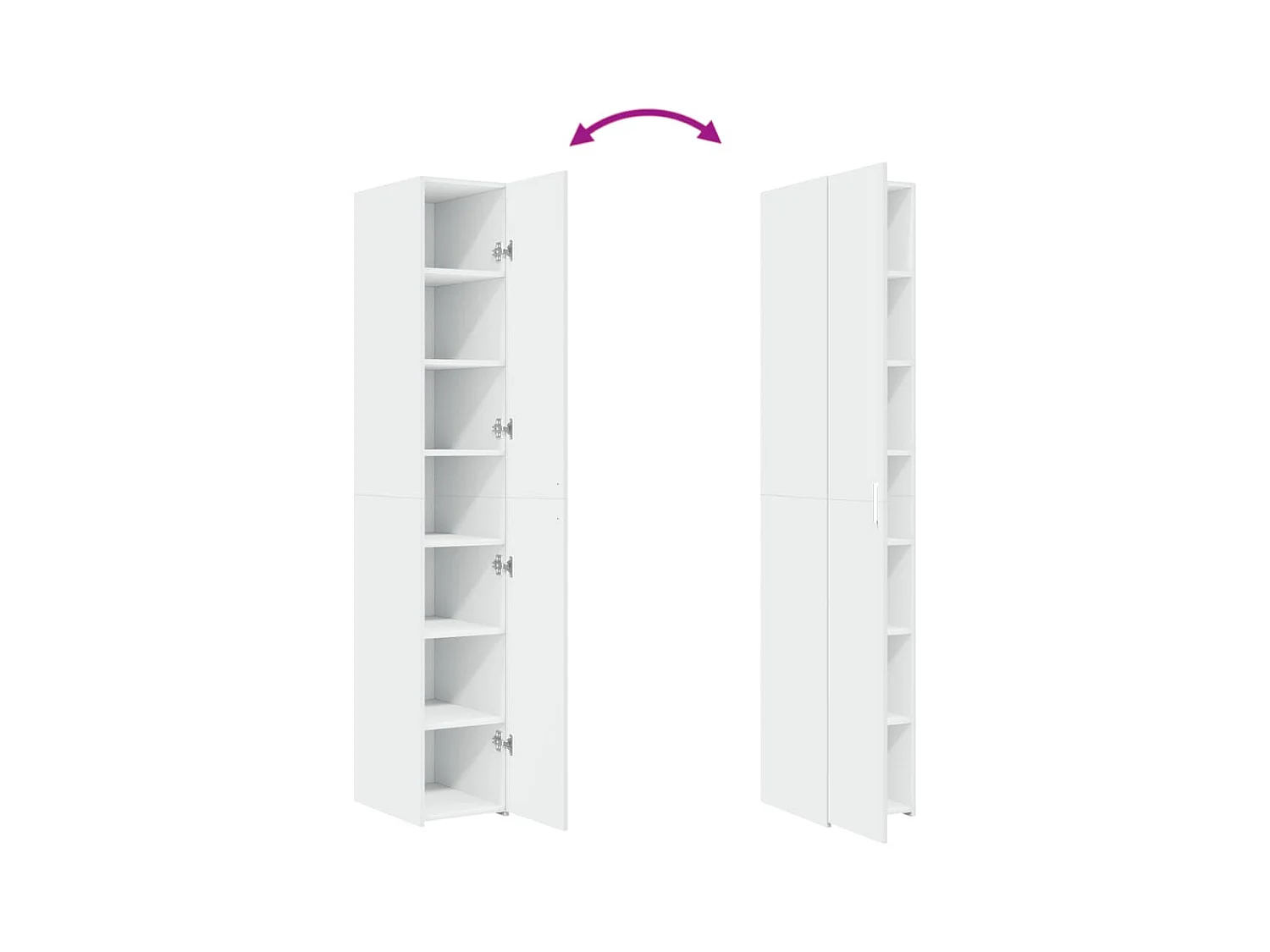 Credenza buffet cassettiera mobile contenitore organizer cucina soggiorno soggiorno alto 30 x 42,5 x 185 cm derivati ​​del legno bianco 02_0032255