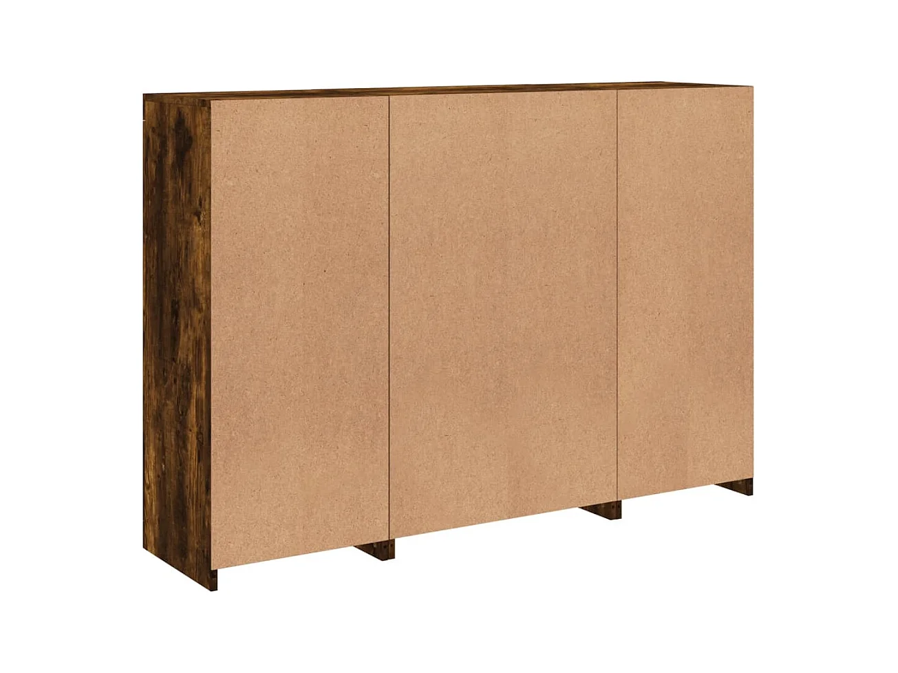 Credenza Credenza Comò Armadietto Portaoggetti Organizer Cucina Soggiorno Soggiorno con luci a LED 3 pezzi Legno composito marrone 02_0037210