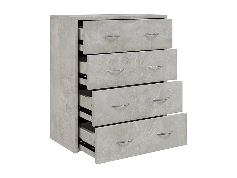 Aparador cómoda armario mueble organizador cocina salón salón con 4 cajones 60 x 30,5 x 71 cm gris hormigón 02_0029753