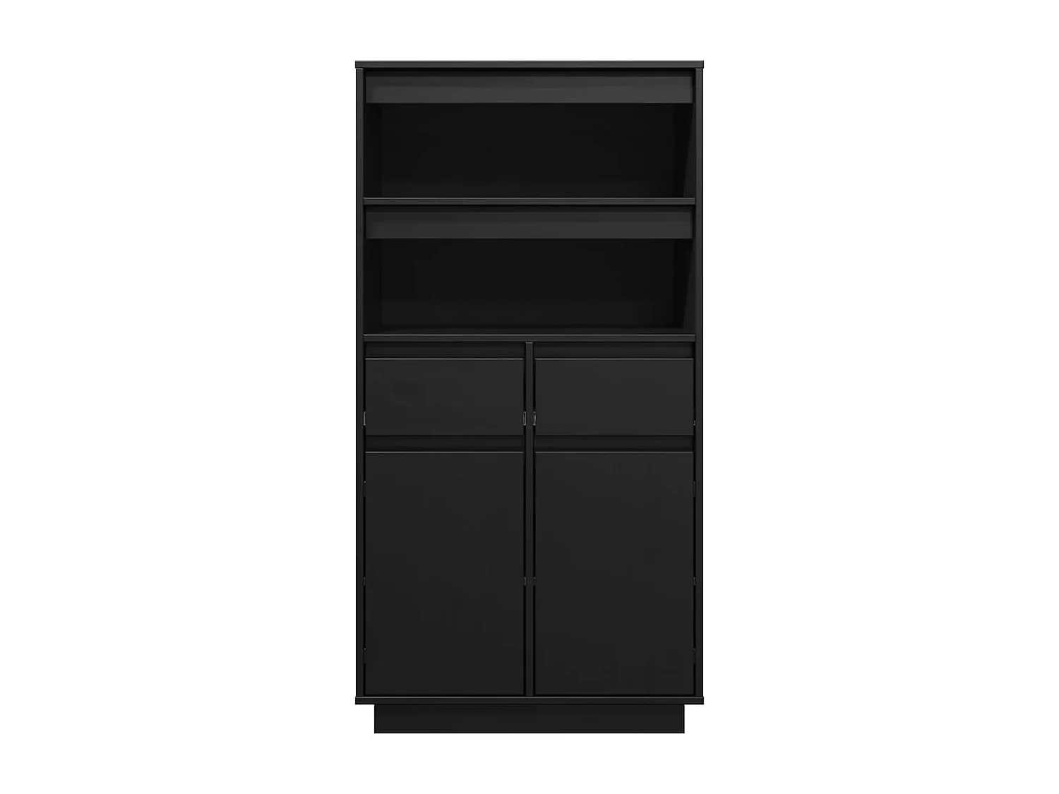 Credenza buffet cassettiera mobile contenitore organizer cucina soggiorno soggiorno alto 60 x 40 x 116,5 cm legno massello di pino nero 02_0034947
