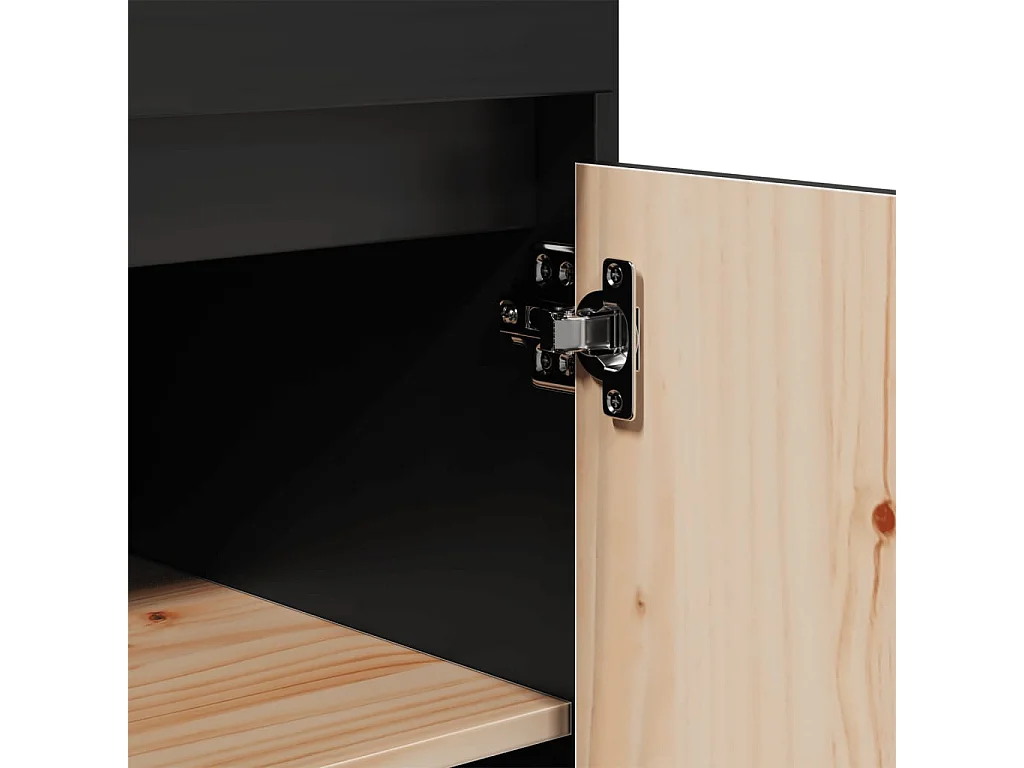 Credenza buffet cassettiera mobile contenitore organizer cucina soggiorno soggiorno alto 60 x 40 x 116,5 cm legno massello di pino nero 02_0034947