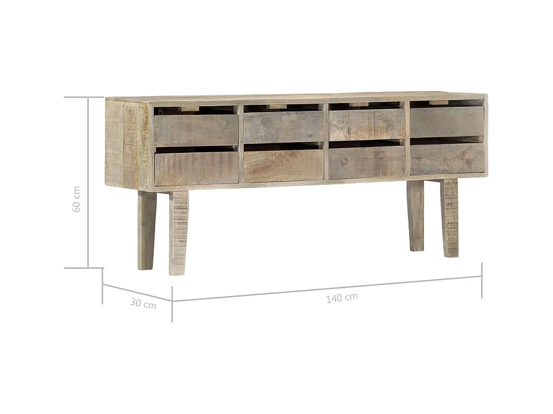 bahut commode armoire bois marron 140 x 30 x 60 cm 02_0029548