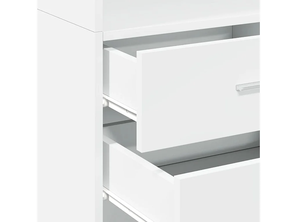 Buffet aparador cômoda armário unidade de armazenamento organizador cozinha sala sala alta 45 x 42,5 x 185 cm madeira trabalhada branca 02_0032456