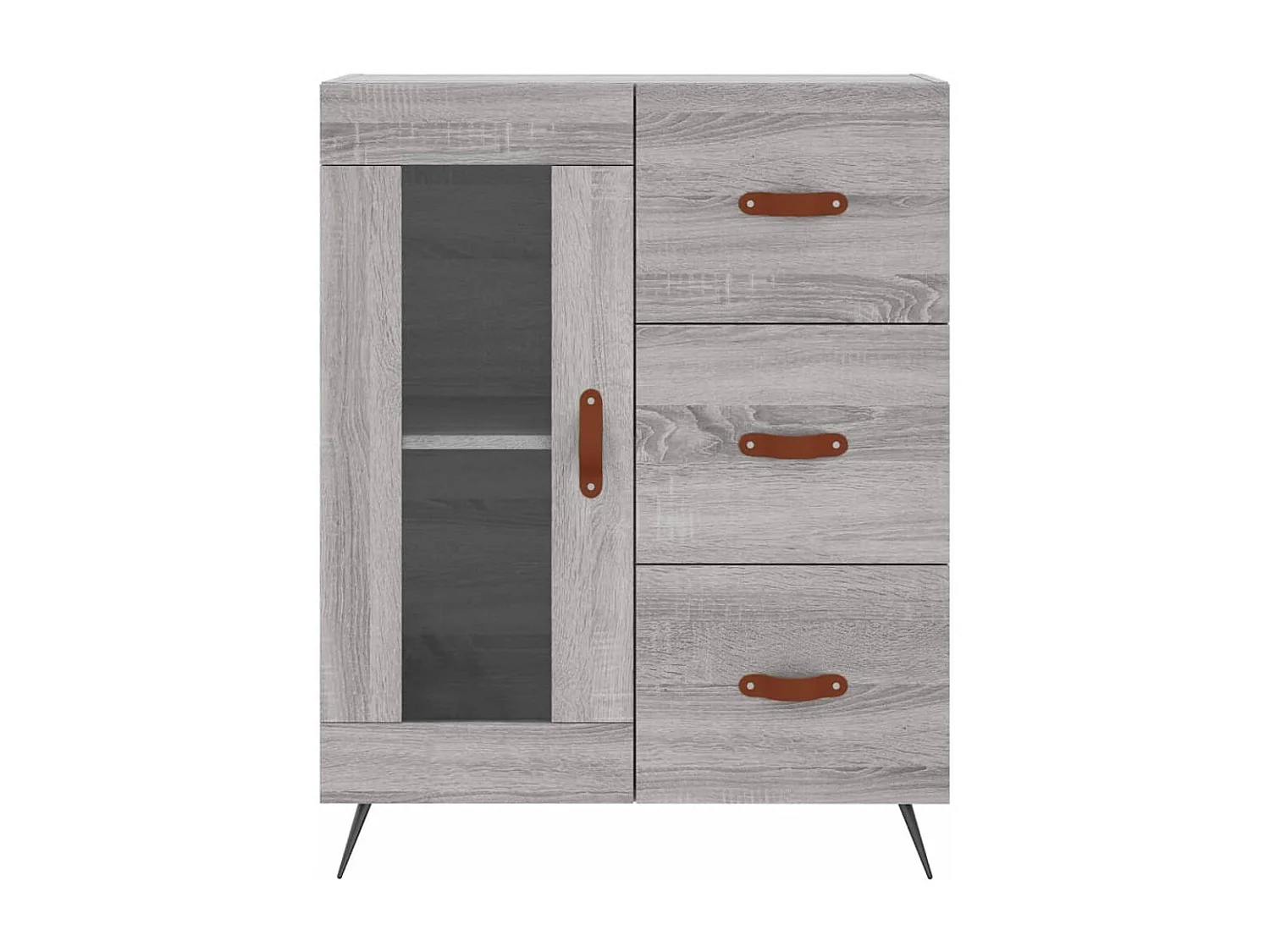Aparador cómoda cómoda armario mueble organizador cocina salón salón alto Sonoma 69,5 x 34 x 180 cm madera contrachapada gris 02_0035564