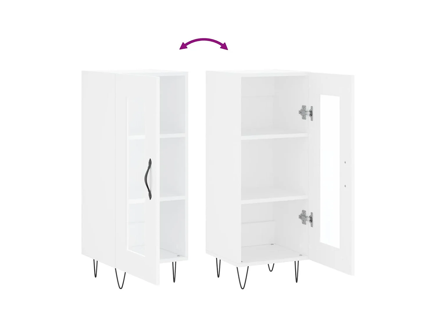 Credenza buffet cassettiera mobile contenitore organizer cucina soggiorno soggiorno 34,5 x 34 x 90 cm derivati ​​del legno bianco 02_0030255