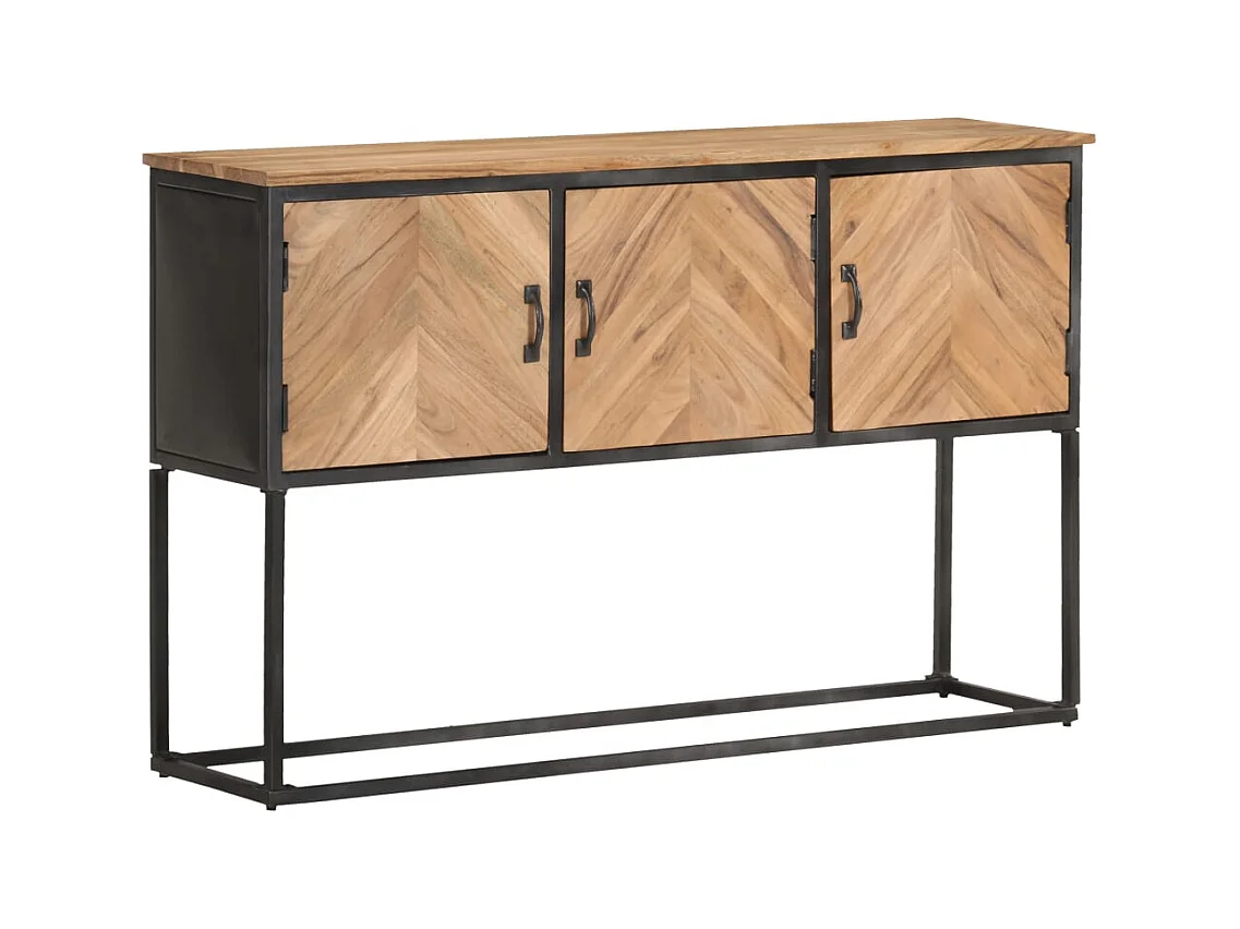 Credenza buffet cassettiera mobile contenitore organizer cucina soggiorno soggiorno 120 x 30 x 75 cm legno massello di acacia marrone 02_0029537