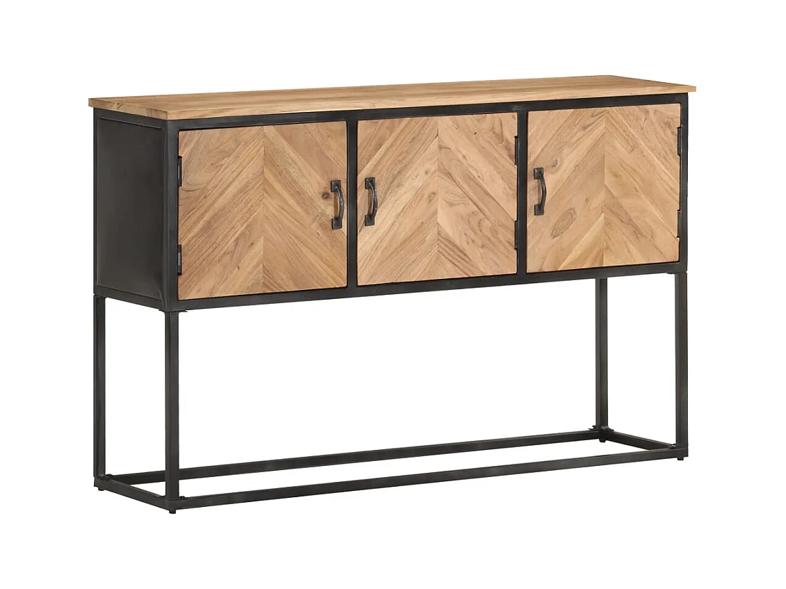 Credenza buffet cassettiera mobile contenitore organizer cucina soggiorno soggiorno 120 x 30 x 75 cm legno massello di acacia marrone 02_0029537