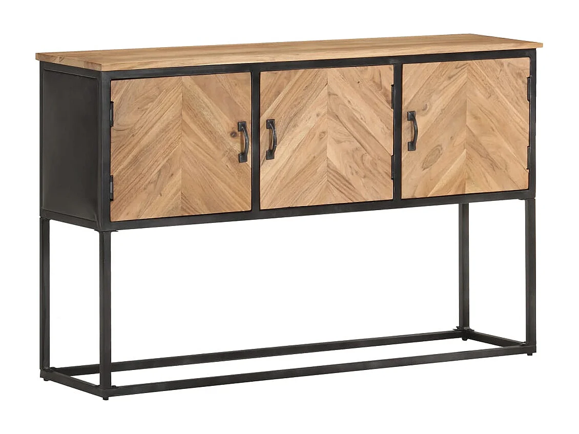 Aparador buffet cômoda armário organizador cozinha sala sala 120 x 30 x 75 cm madeira de acácia maciça marrom 02_0029537