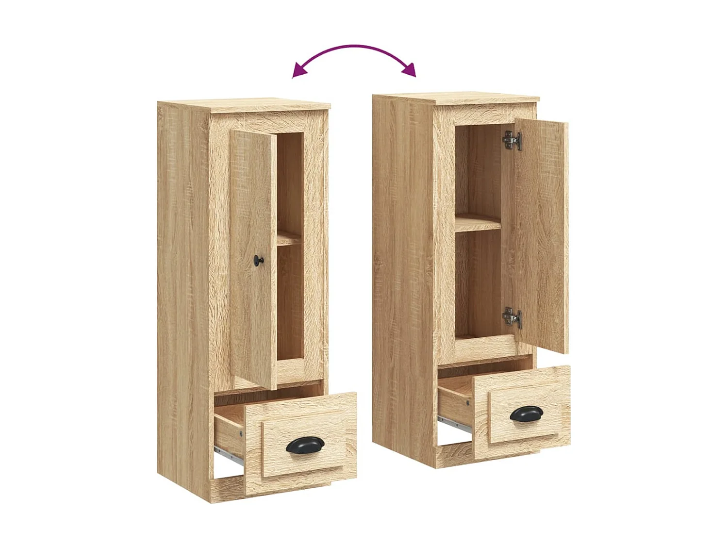 Buffet aparador cômoda armário unidade de armazenamento organizador cozinha sala de estar alto sonoma 36 x 35,5 x 103,5 cm madeira trabalhada marrom 02_0034053