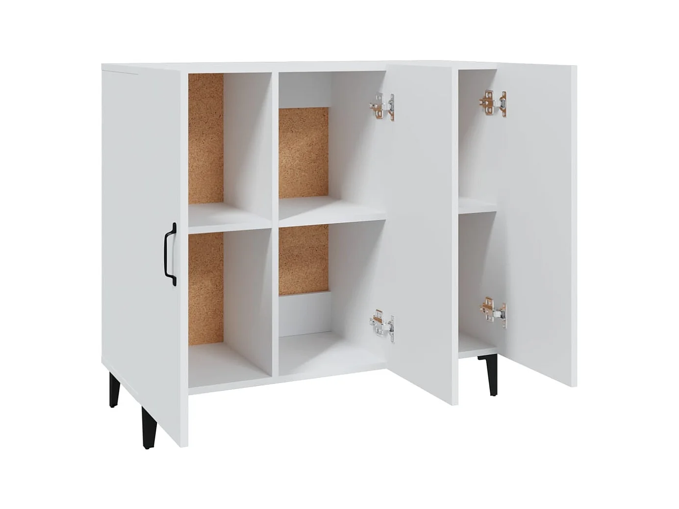 Credenza buffet cassettiera mobile contenitore organizer cucina soggiorno soggiorno 90 x 34 x 80 cm derivati ​​del legno bianco 02_0030529