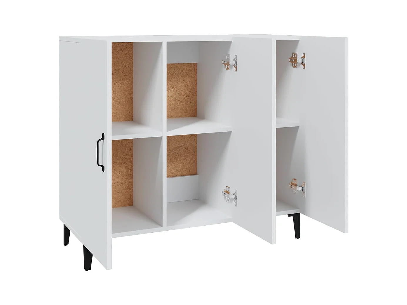 Aparador buffet cómoda mueble mueble de almacenaje organizador cocina salón salón 90 x 34 x 80 cm madera contrachapada blanco 02_0030529