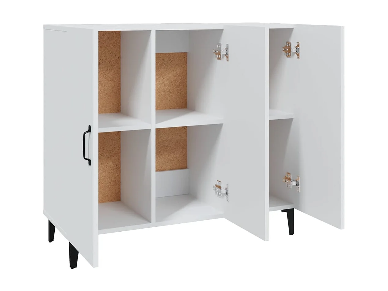 Aparador buffet cómoda mueble mueble de almacenaje organizador cocina salón salón 90 x 34 x 80 cm madera contrachapada blanco 02_0030529