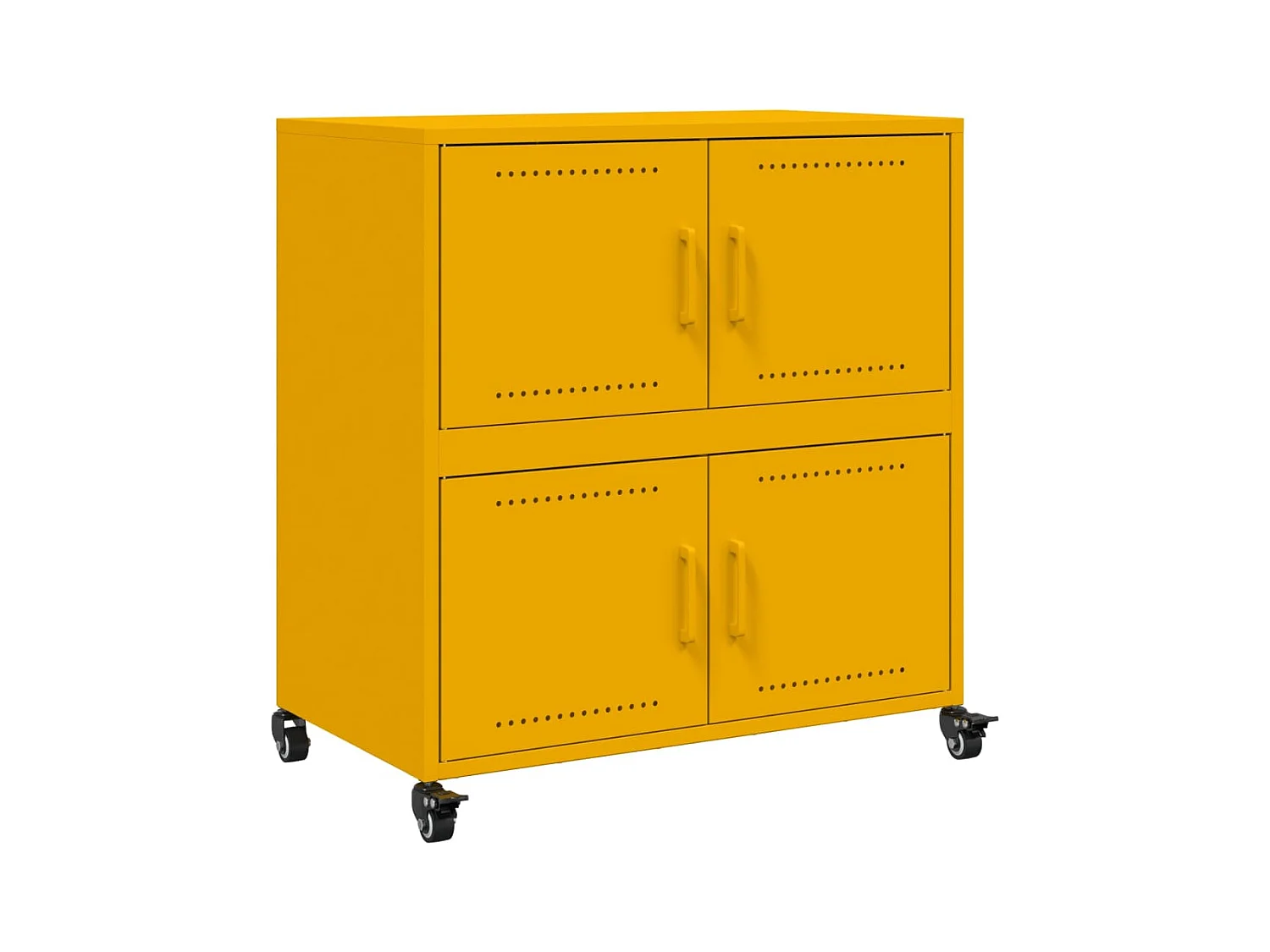 Buffet aparador cômoda armário unidade de armazenamento organizador cozinha sala sala amarelo mostarda 68 x 39 x 72 cm aço amarelo 02_0035707