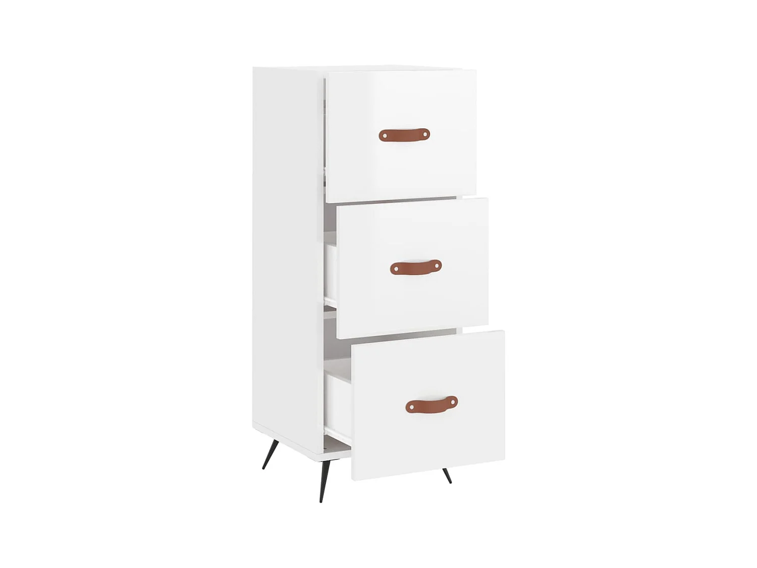 Buffet aparador cômoda armário unidade de armazenamento organizador cozinha sala brilhante 34,5 x 34 x 90 cm madeira trabalhada branca 02_0030597