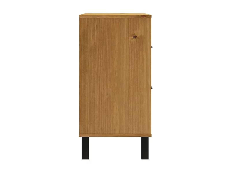 Credenza cassettiera armadio contenitore organizer cucina soggiorno soggiorno con anta in vetro 80 x 40 x 80 cm legno di pino massiccio marrone 02_0030104