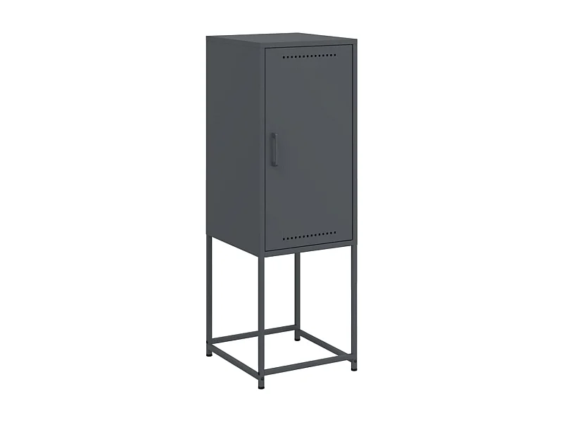 Credenza buffet cassettiera mobile contenitore organizer cucina soggiorno soggiorno alto 36 x 39 x 107 cm acciaio antracite 02_0032199