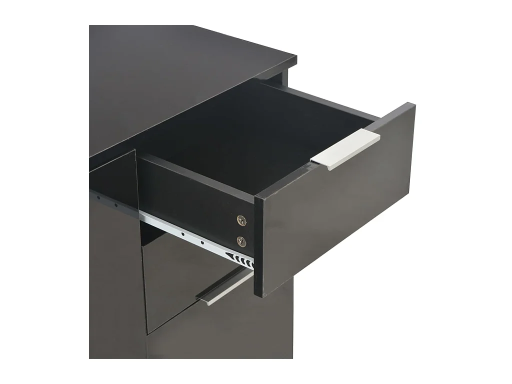 Aparador buffet cómoda armario mueble organizador cocina salón brillante 107 x 35 x 80,5 cm negro 02_0036163