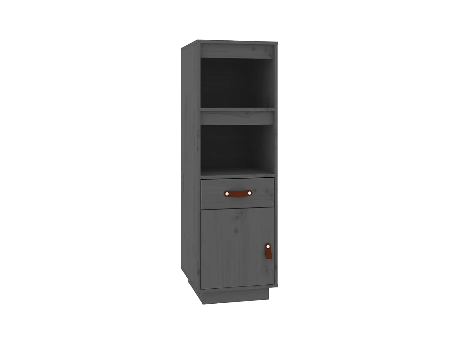 Buffet aparador cômoda armário organizador unidade cozinha sala sala alta 34 x 40 x 108,5 cm madeira de pinho cinza maciço 02_0034223