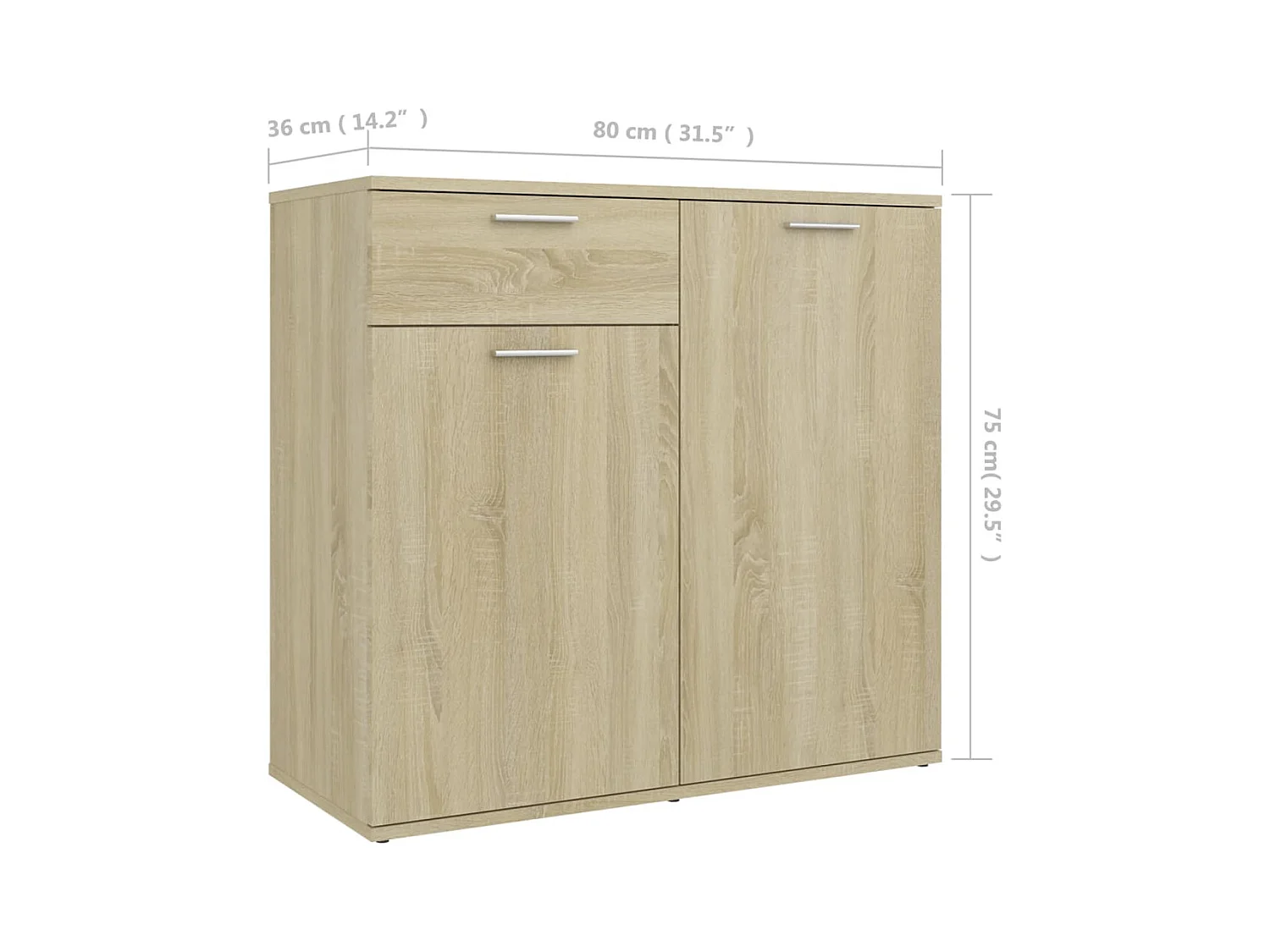 Buffet aparador cômoda armário armário organizador cozinha sala sala Sonoma 80 x 36 x 75 cm madeira trabalhada marrom 02_0031720