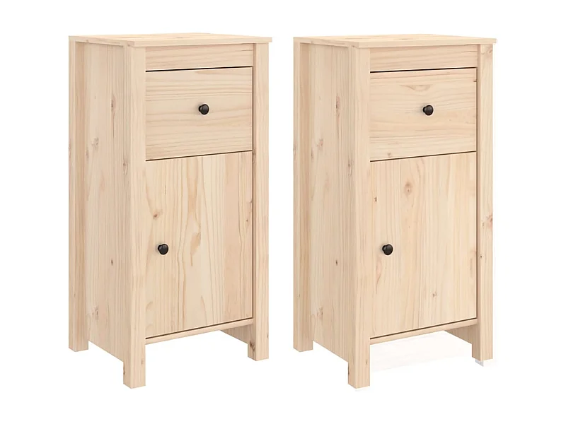 Buffet aparador cômoda armário unidade de armazenamento organizador cozinha sala salas conjunto de 2 40 x 35 x 80 cm madeira maciça de pinho marrom 02_0036639