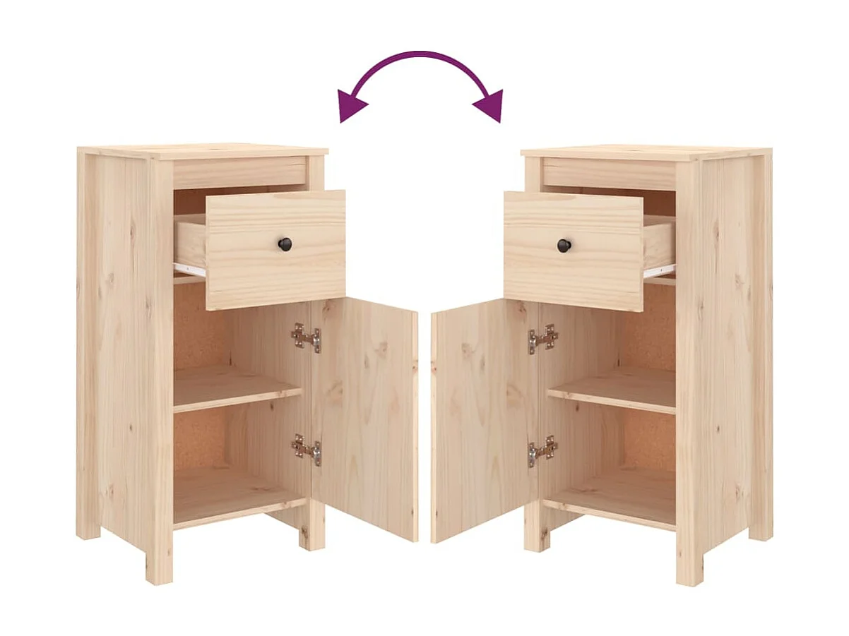 Credenza buffet cassettiera mobile contenitore organizer cucina soggiorno soggiorno set da 2 40 x 35 x 80 cm legno massello di pino marrone 02_0036639