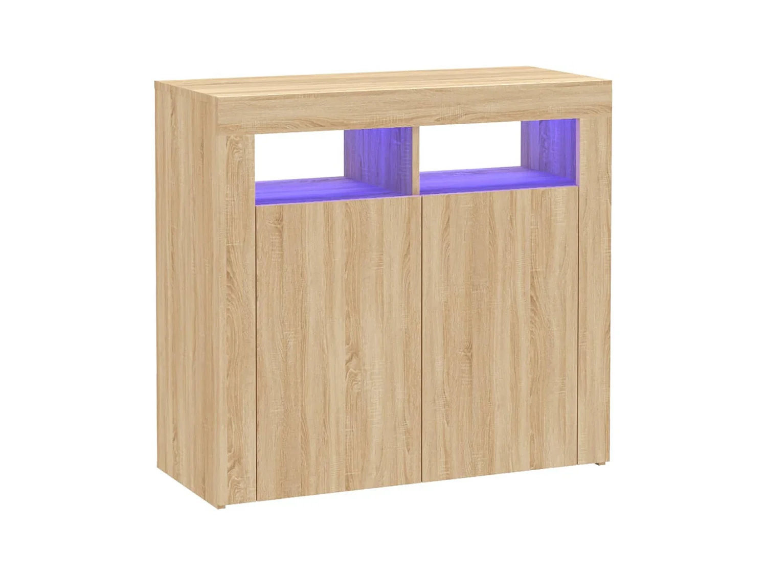 Buffet aparador cômoda armário organizador de unidade cozinha sala sala com luzes LED Sonoma 80 x 35 x 75 cm marrom 02_0029968
