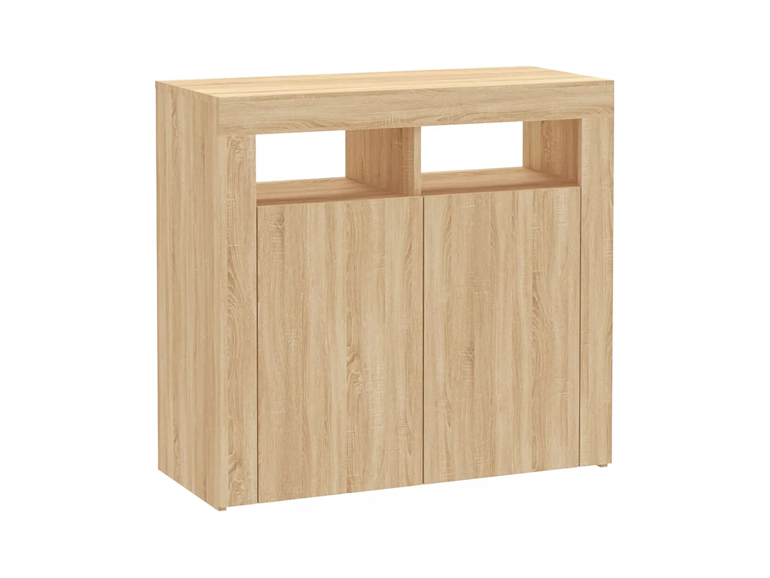 Buffet aparador cômoda armário organizador de unidade cozinha sala sala com luzes LED Sonoma 80 x 35 x 75 cm marrom 02_0029968