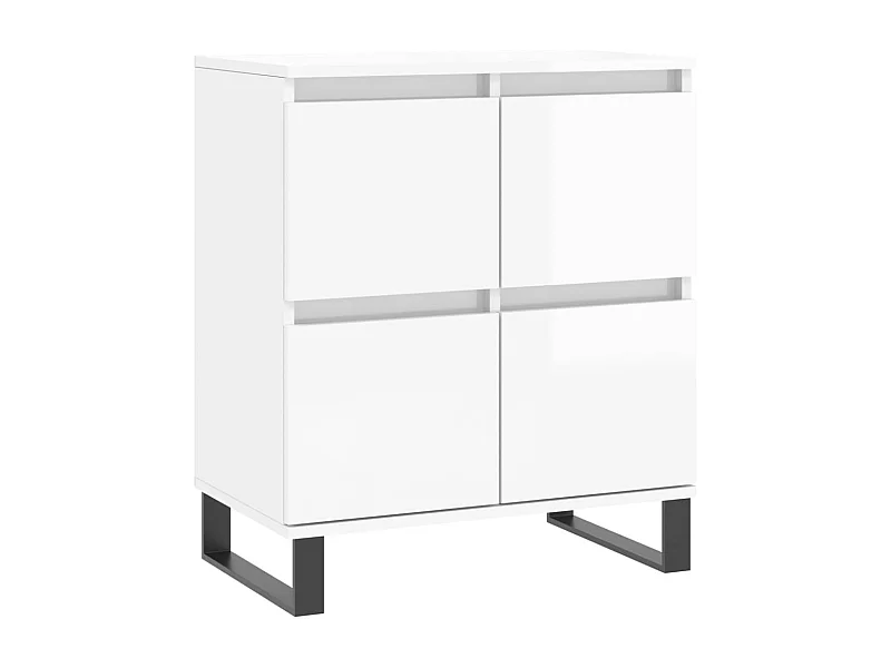 Buffet aparador cômoda armário unidade de armazenamento organizador cozinha sala de estar brilhante 60 x 35 x 70 cm madeira trabalhada branco 02_0030674